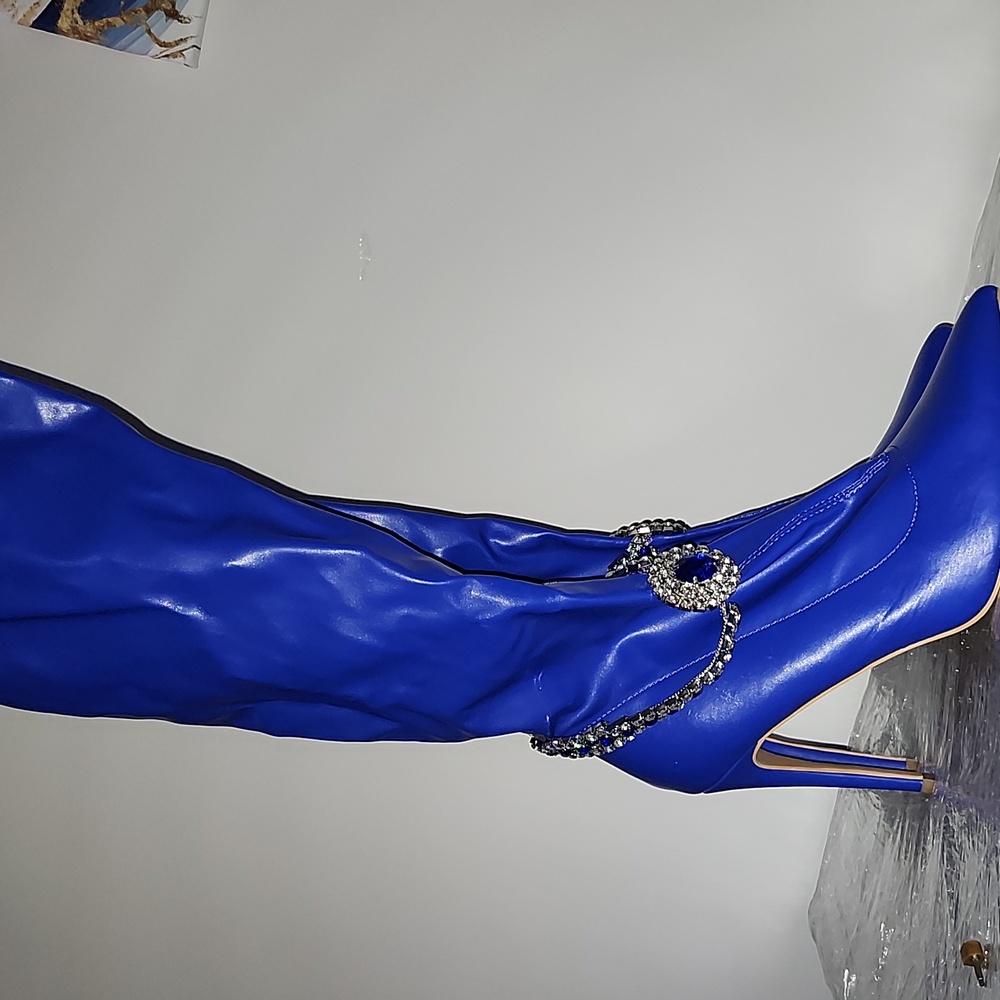 Royal Blue Thigh High Boots